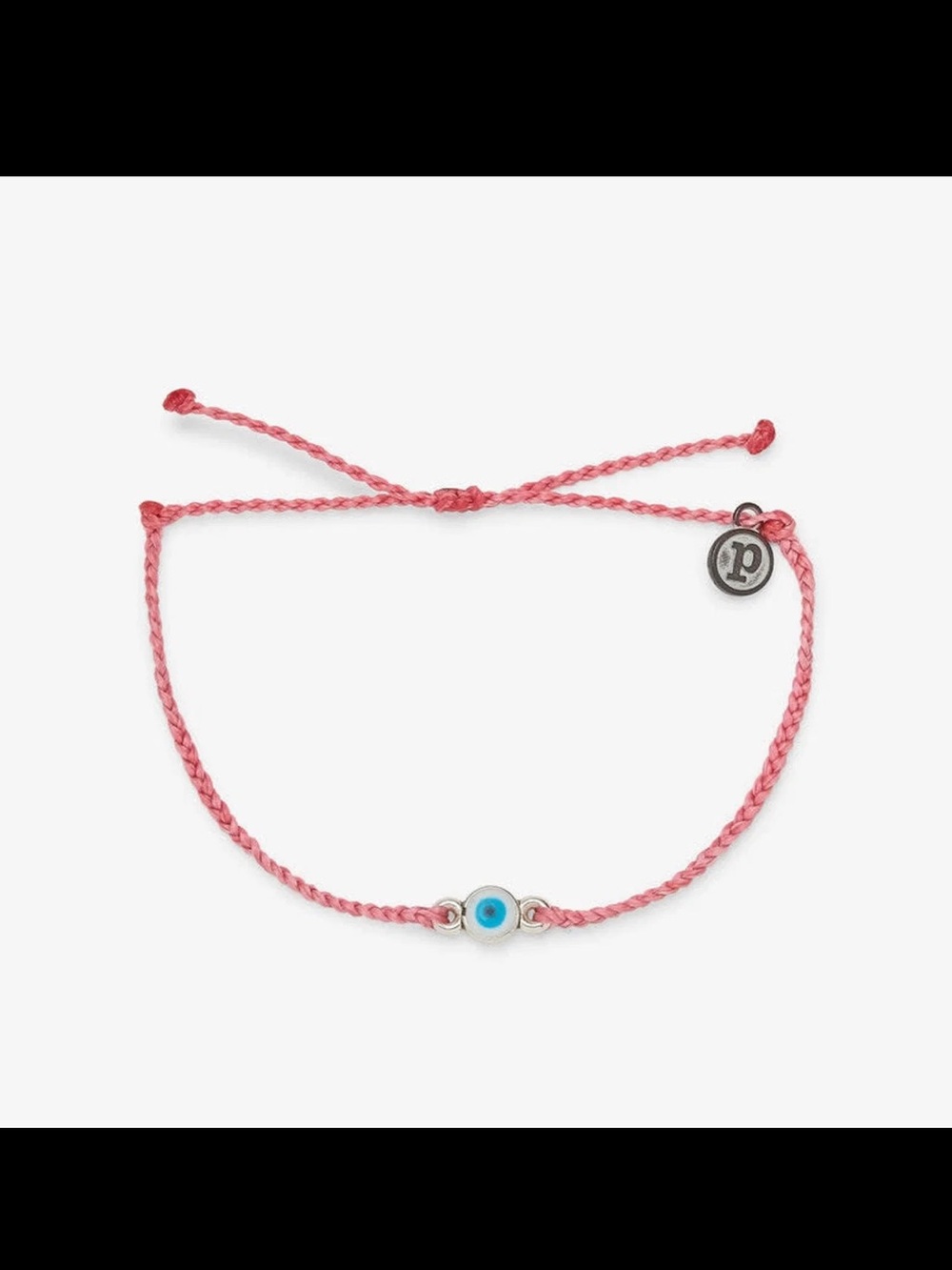 Pura Vida Bracelet Eye Bead Charm Silver Pink One Size